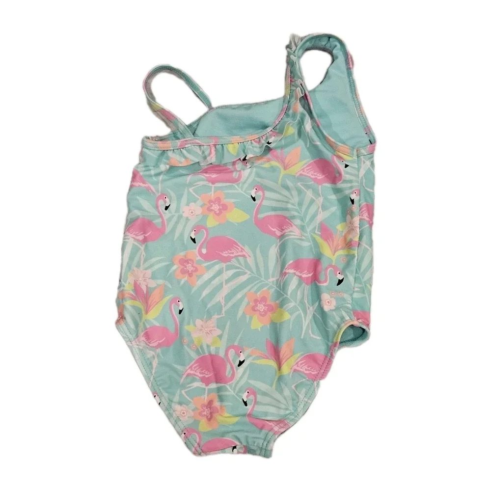Gymboree Teal And Pink Flamingo One Piece‎ Swimsuit Toddler Girl Size 4t